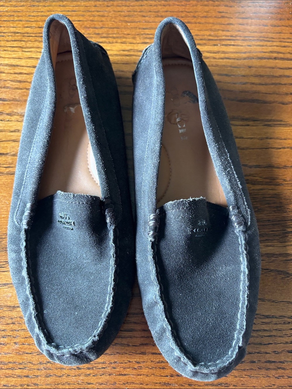 Coach Amber Brown Suede Driving Loafers Size 7B